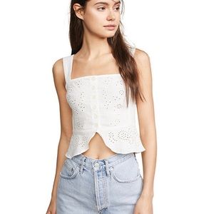 Free People “I Want You Babe” White Eyelet Crop Top